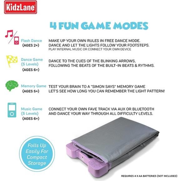 Dance Mat | Light Up Dance Pad with Wireless Bluetooth/AUX or Built in Music - Picture 2 of 6